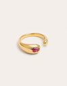 Double Drop Pink Gold Ring 