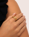 Doble Lines Stainless Steel Gold Ring