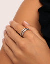 Anillo Doble Lines Acero