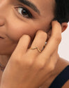 Anillo Doble Peak Pink Plata Baño Oro