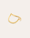 Anillo Doble Peak Pink Plata Baño Oro