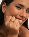 Doble Tressia Spark Stainless Steel Gold Ring 