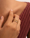 Doble Tressia Spark Stainless Steel Gold Ring 