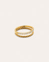 Doble Tressia Spark Stainless Steel Gold Ring 