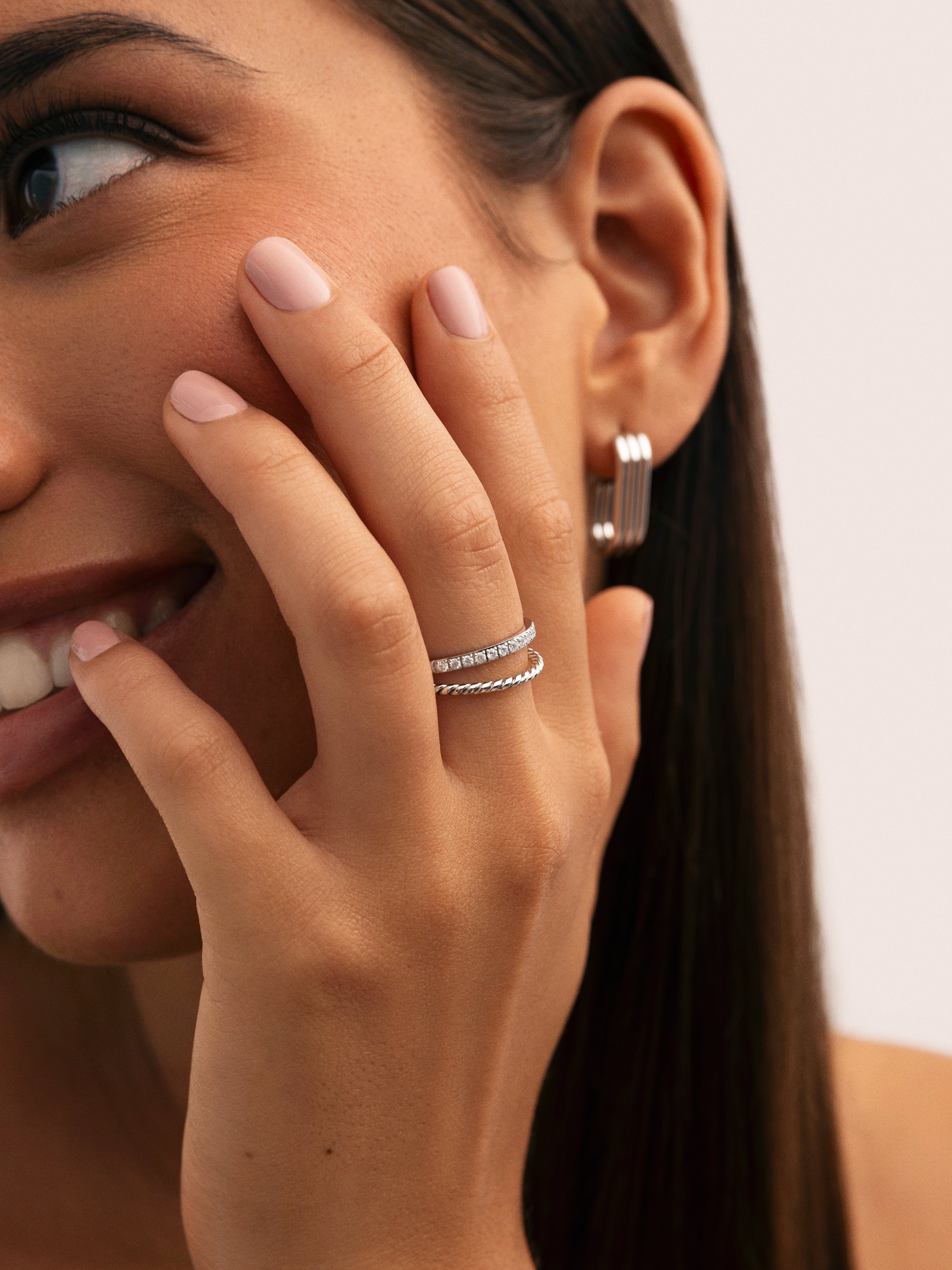 Doble Tressia Spark Stainless Steel Ring 