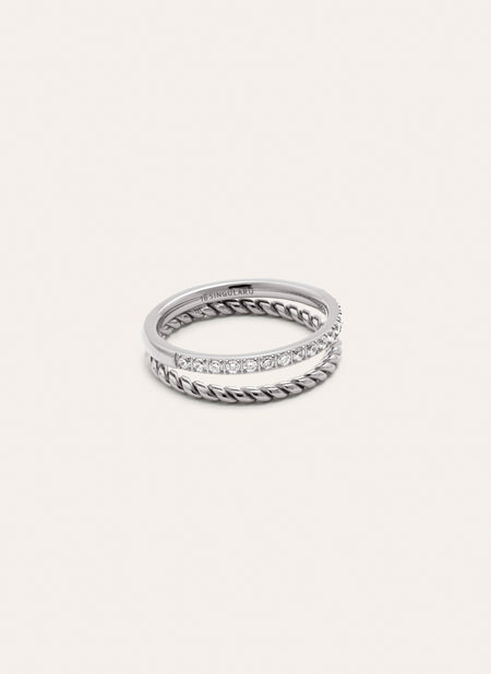 Doble Tressia Spark Stainless Steel Ring 