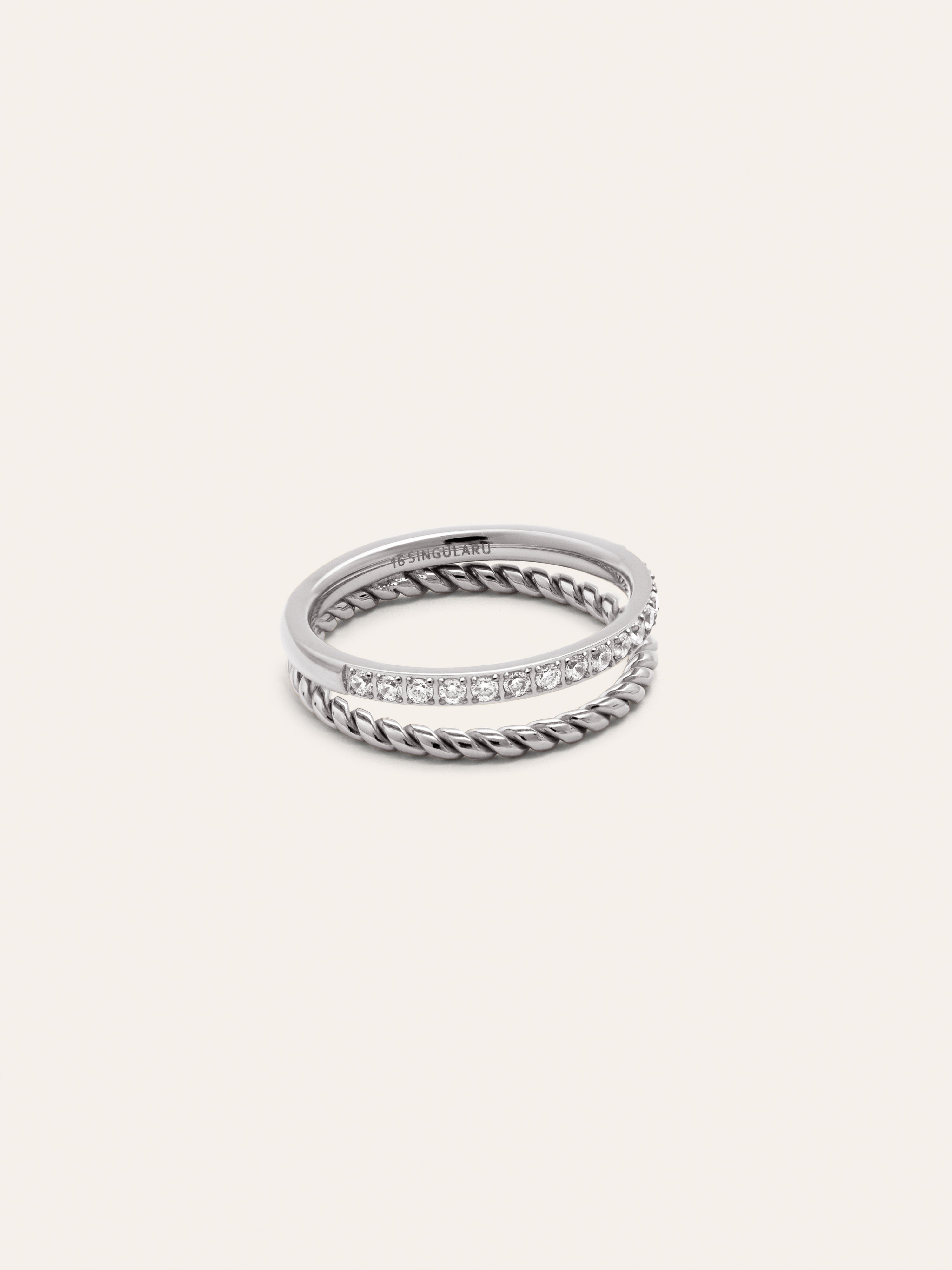 Doble Tressia Spark Stainless Steel Ring 