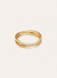Anillo Doble Teresa Sparks Acero Baño Oro