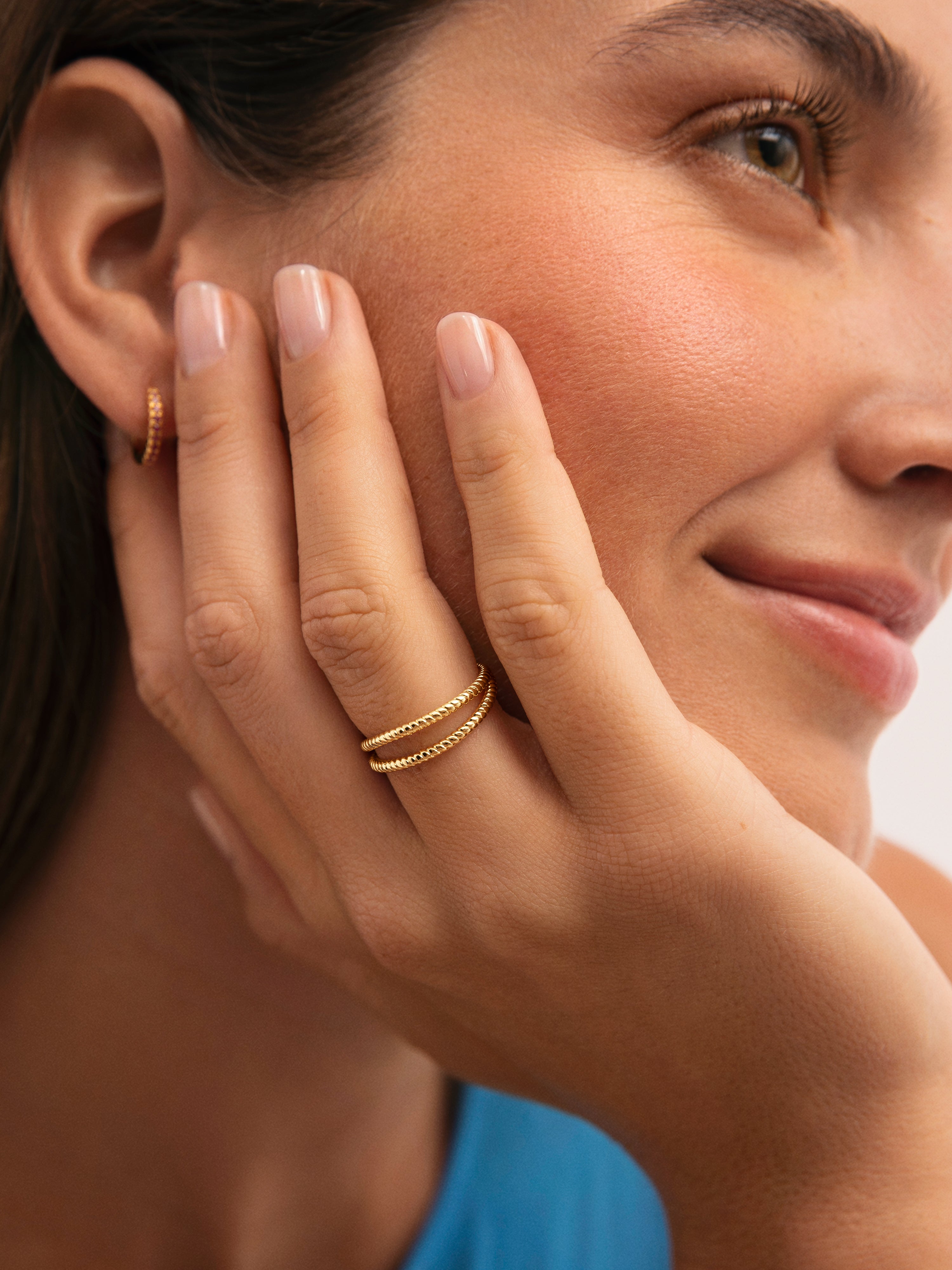 Double Twist Gold-Plated Ring