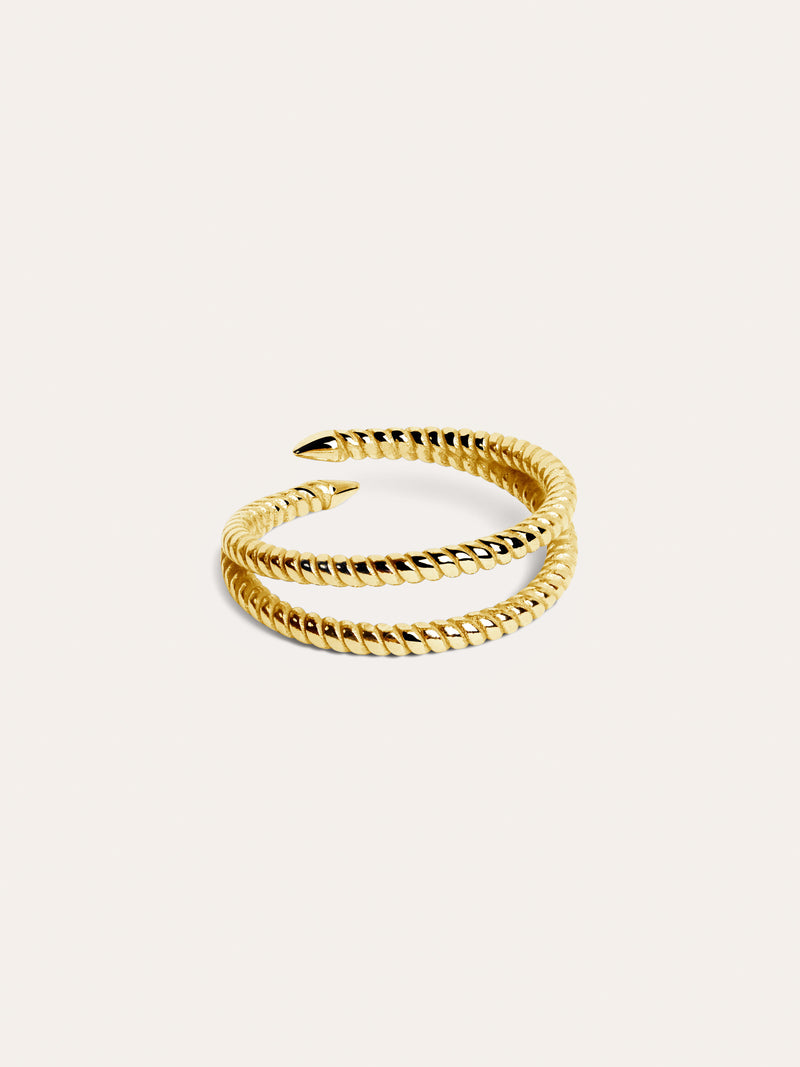 Double Twist Gold-Plated Ring
