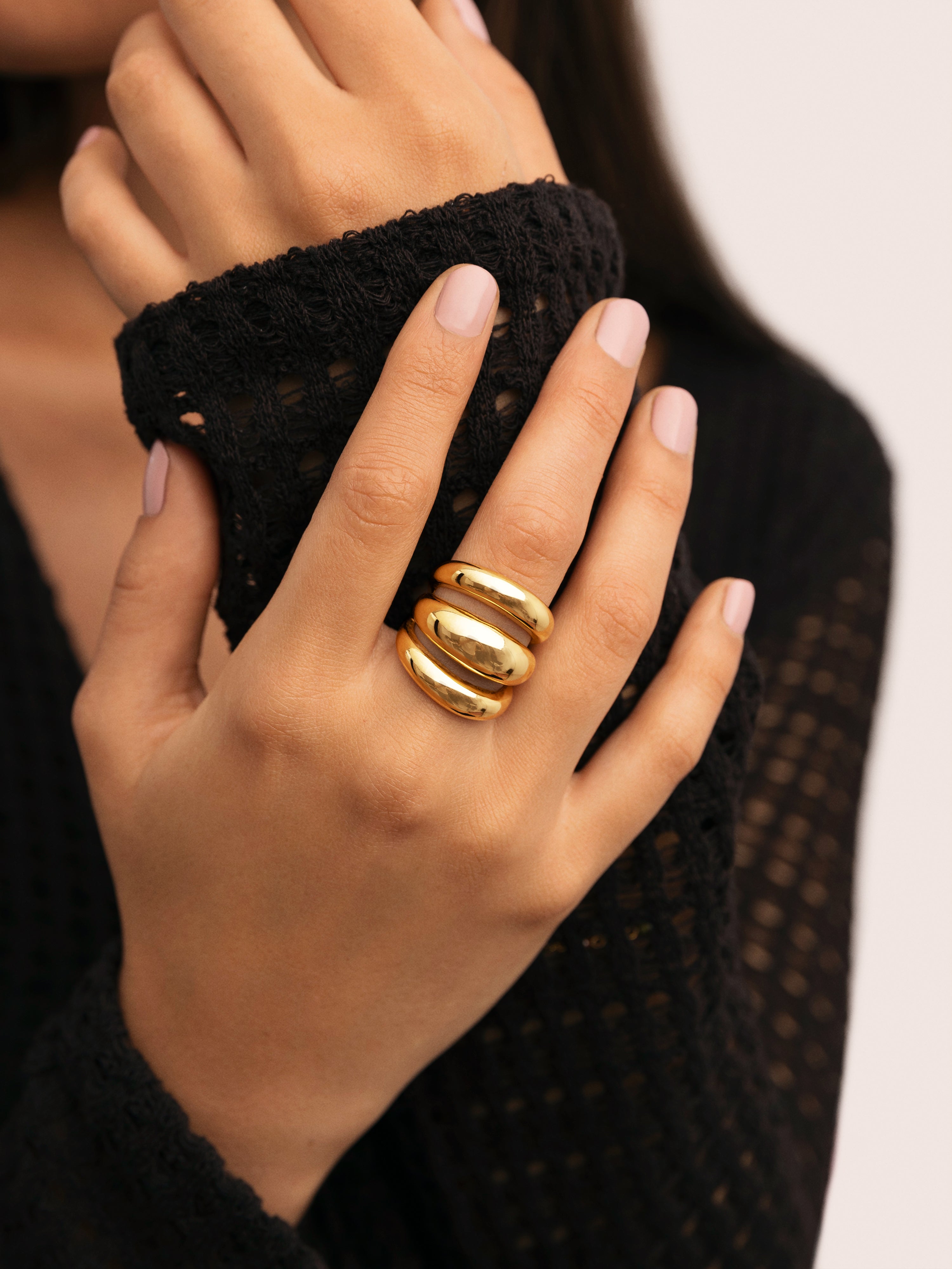 Dune Air Stainless Steel Gold Ring