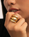 Dune Air Stainless Steel Gold Ring