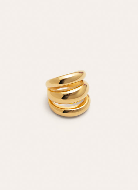 Dune Air Stainless Steel Gold Ring