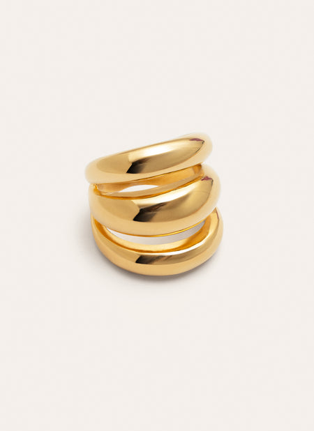 Dune Air Stainless Steel Gold Ring