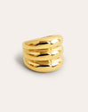 Dune Stainless Steel Gold Ring 