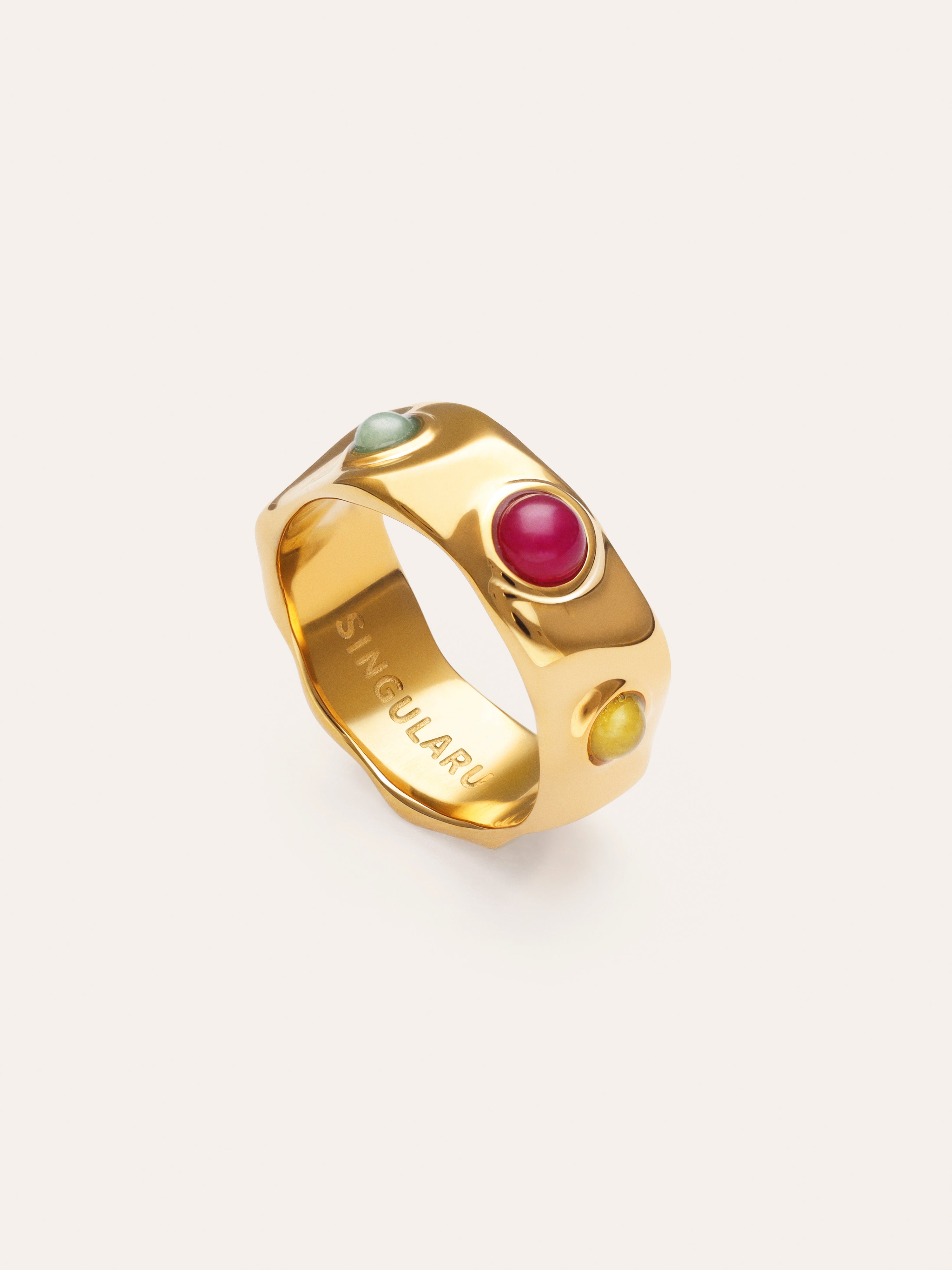 Anillo Gina Acero Baño Oro