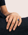 Índigo Blue Stainless Steel Gold Ring 