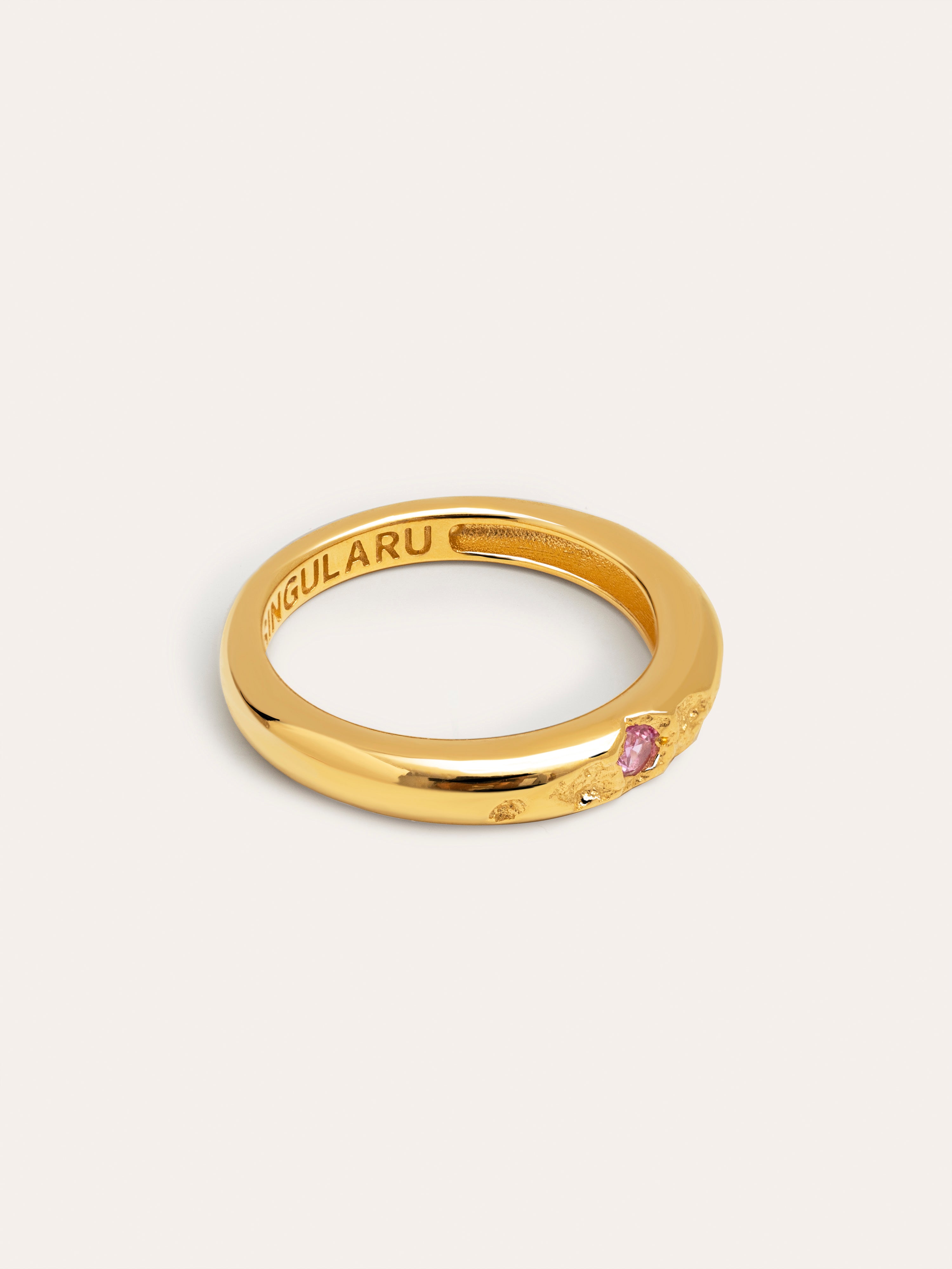 Anillo Karma Rosa Baño Oro