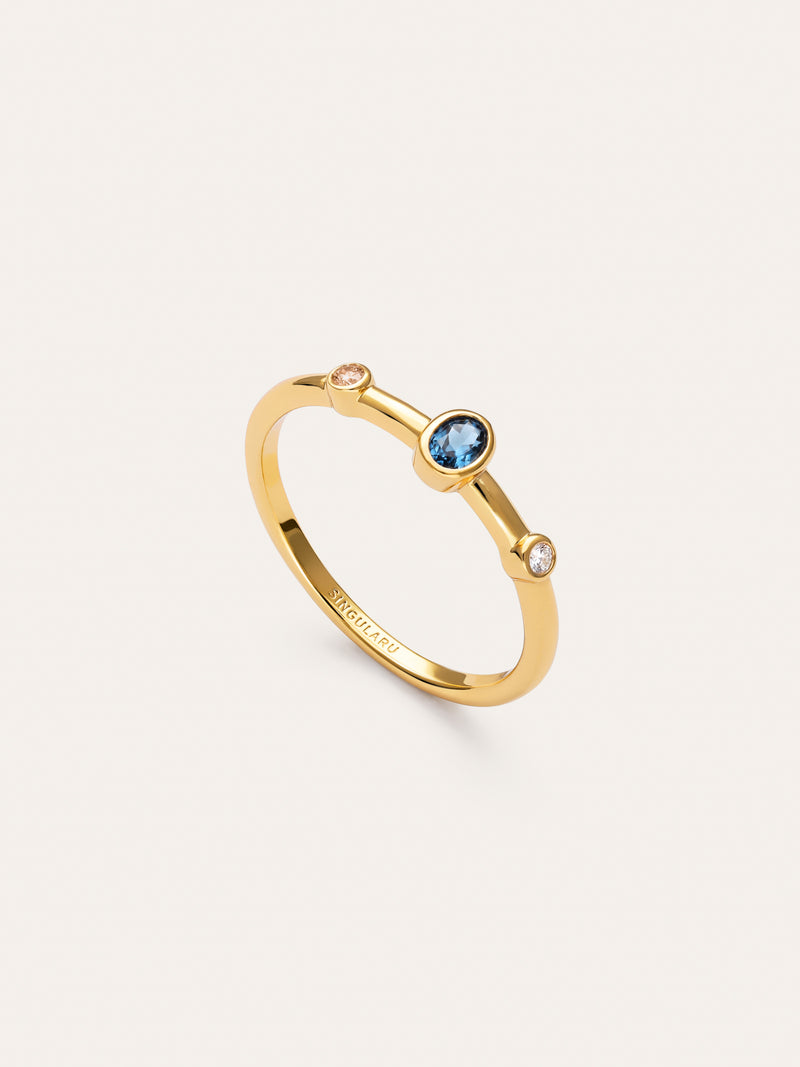 Anillo Leonor Índigo Baño Oro