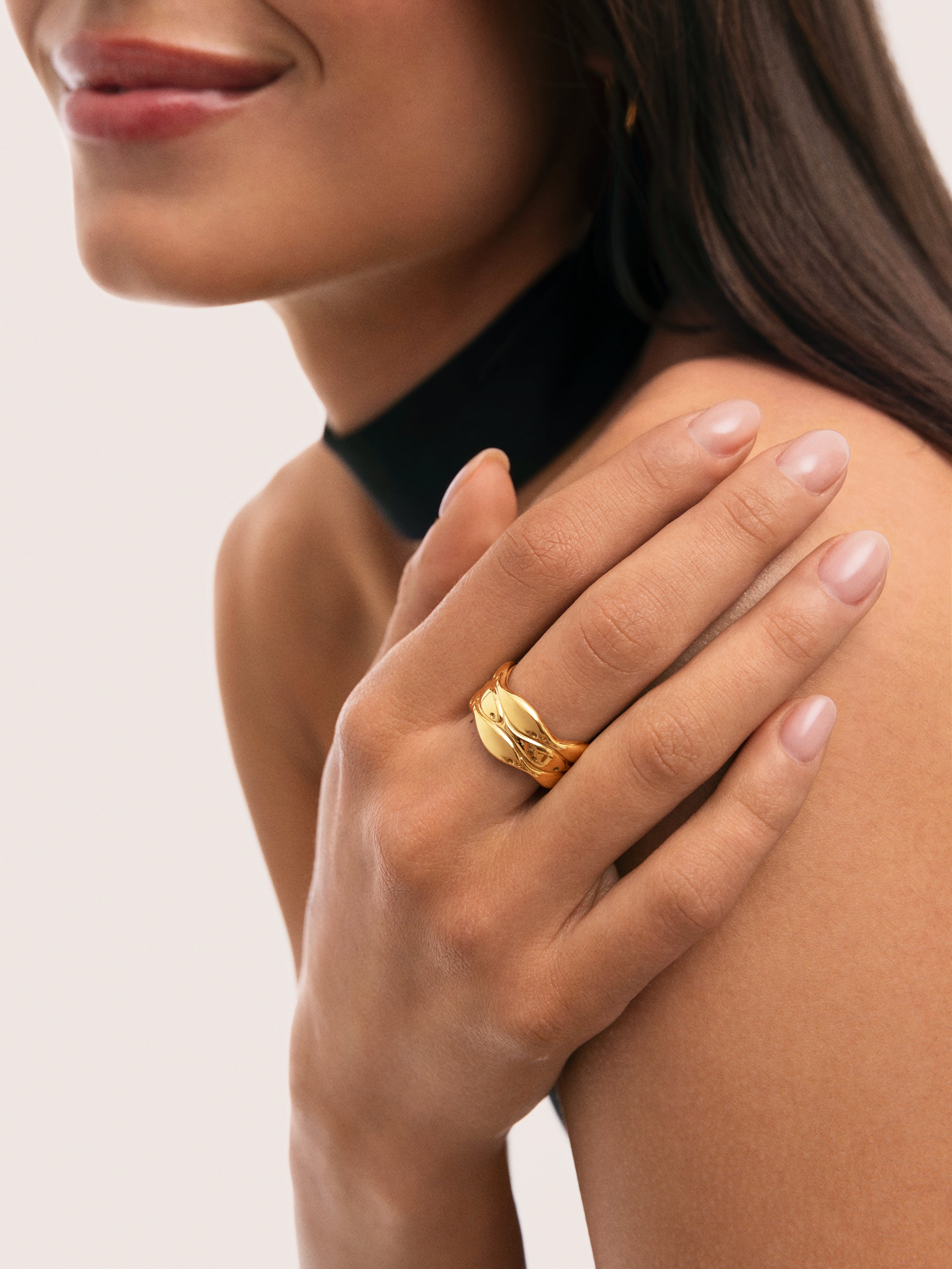 Maui Steel Gold-Plated Ring