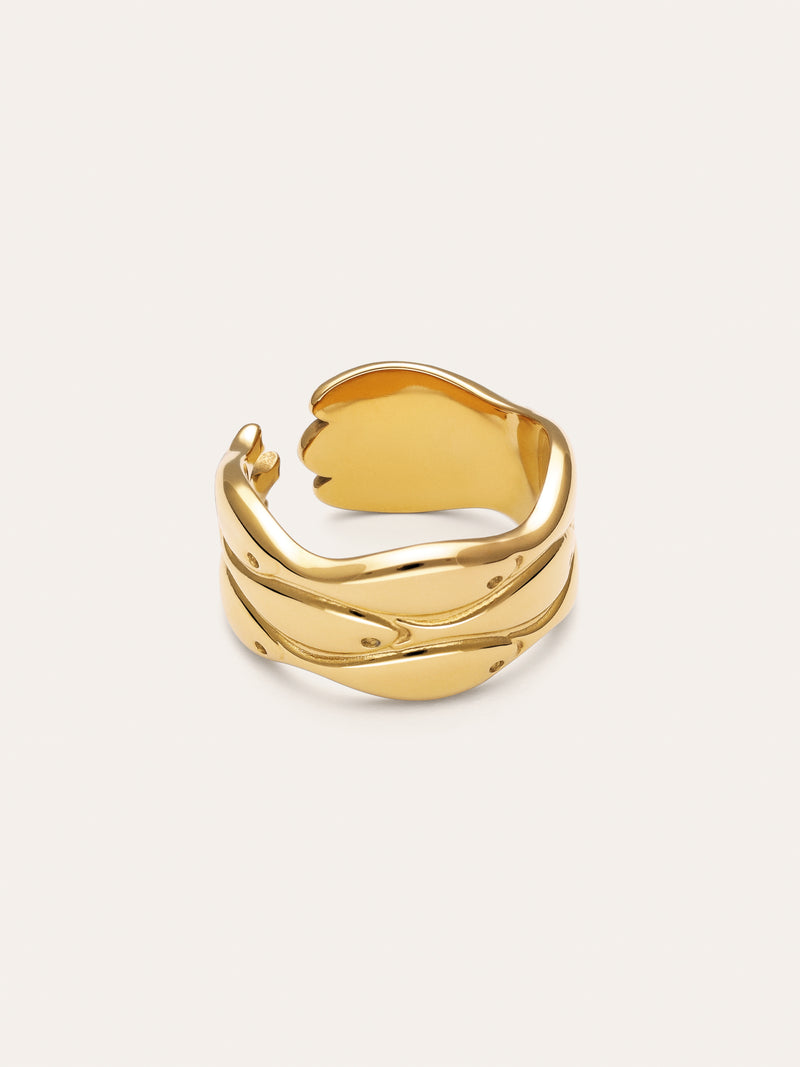 Maui Steel Gold-Plated Ring