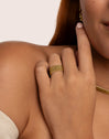 Mesh Stainless Steel Gold Ring 