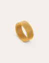 Mesh Stainless Steel Gold Ring 