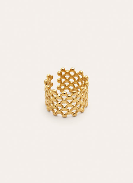 Anillo Mini Bomb Acero Baño Oro