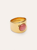 My Pink Stone Steel Gold-Plated Ring
