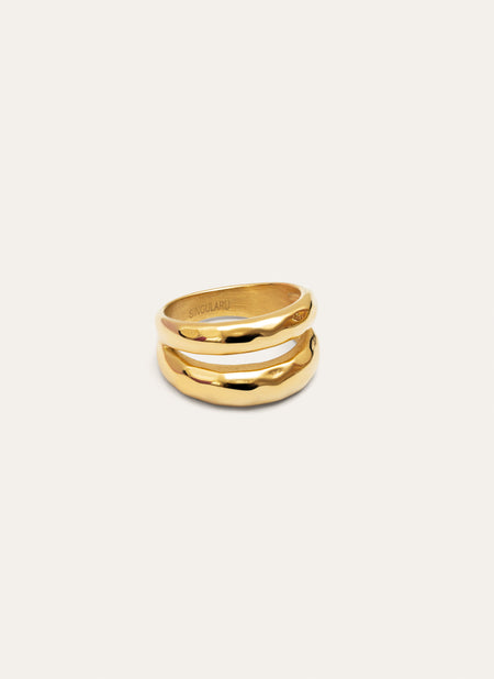 Oceana Stainless Steel Gold Ring 