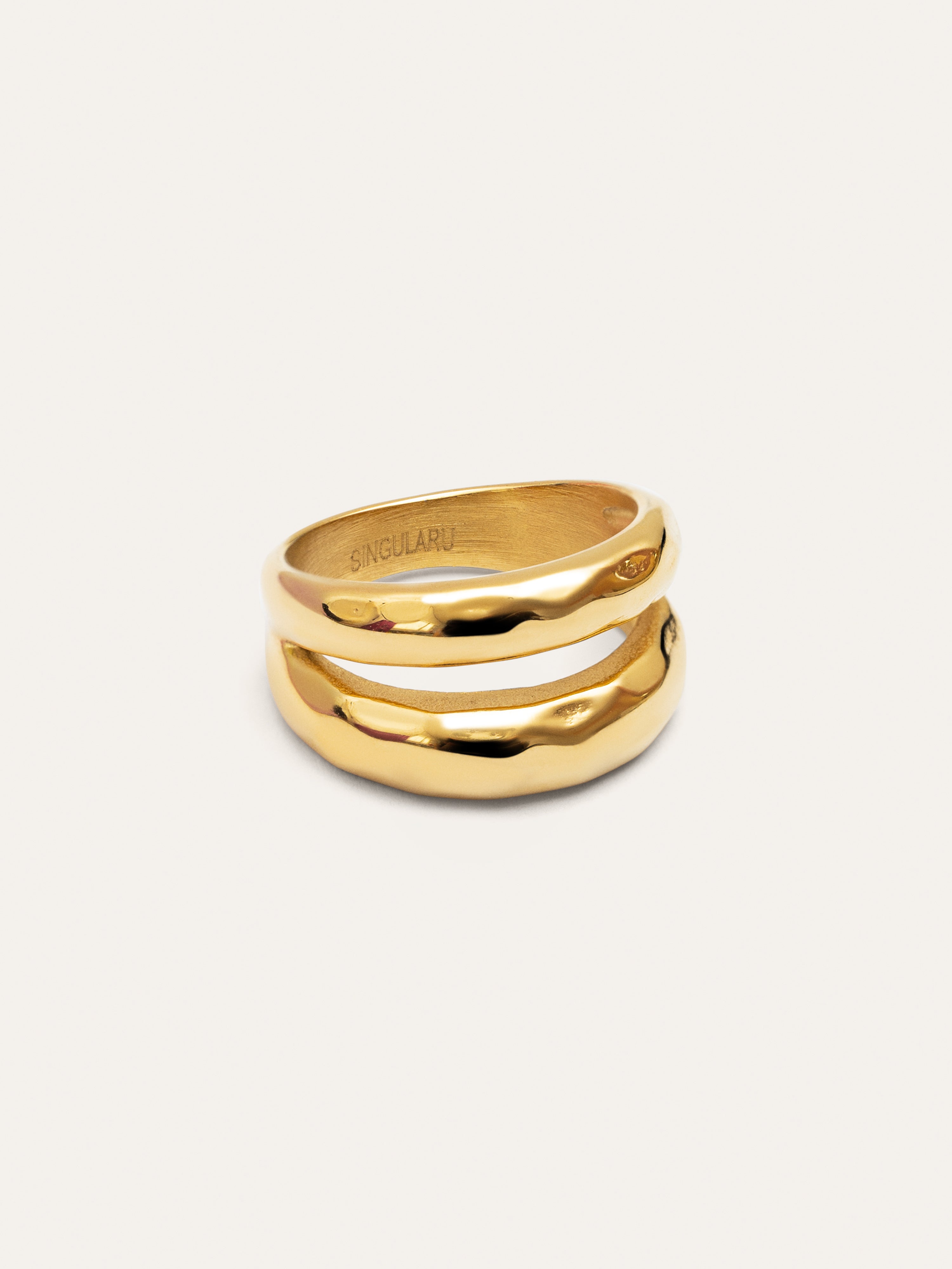 Anillo Oceana Acero Baño Oro