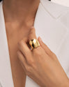 Anillo Odisea Acero Baño Oro