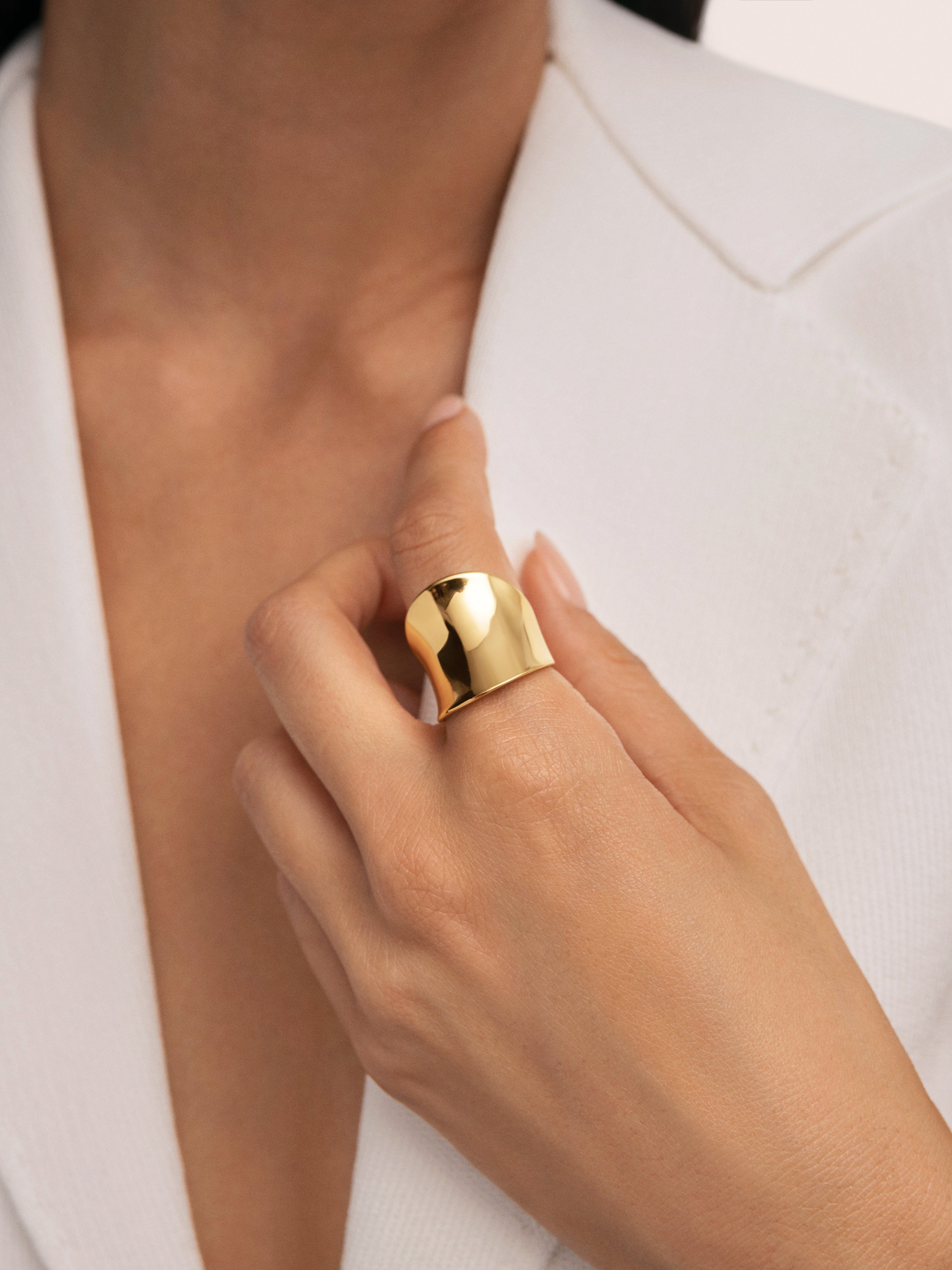 Anillo Odisea Acero Baño Oro