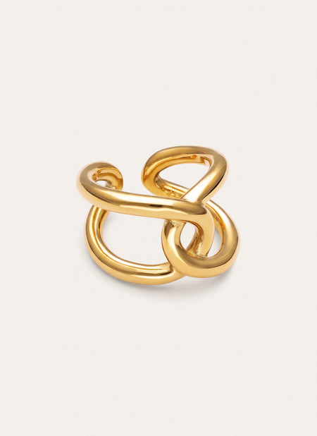 One Link Steel Gold-Plated Ring