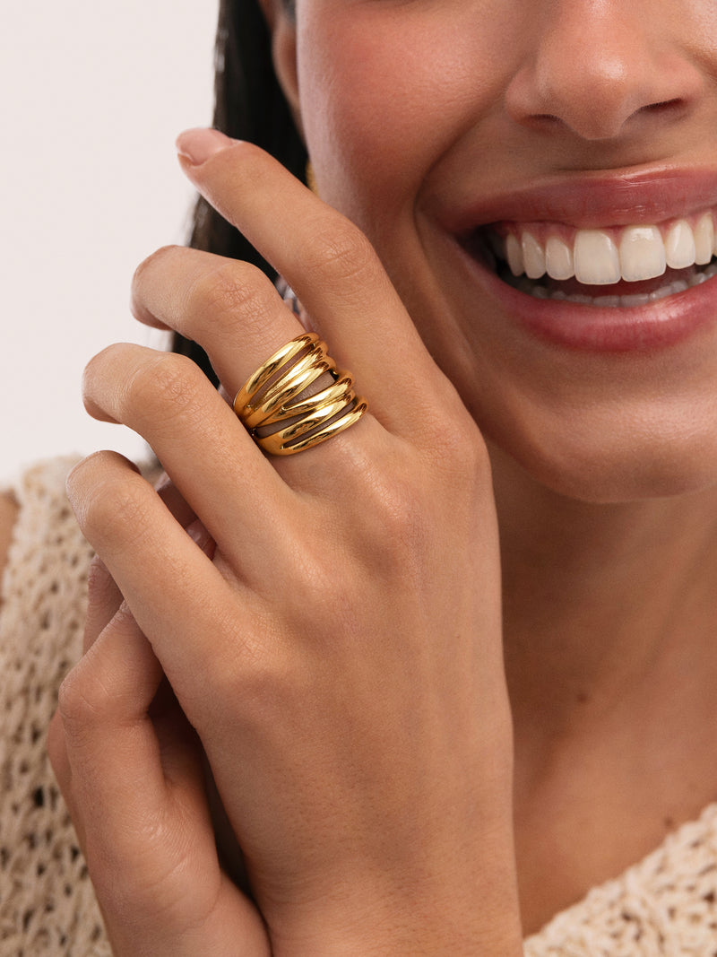 Ondina Ring Gold Plated Steel