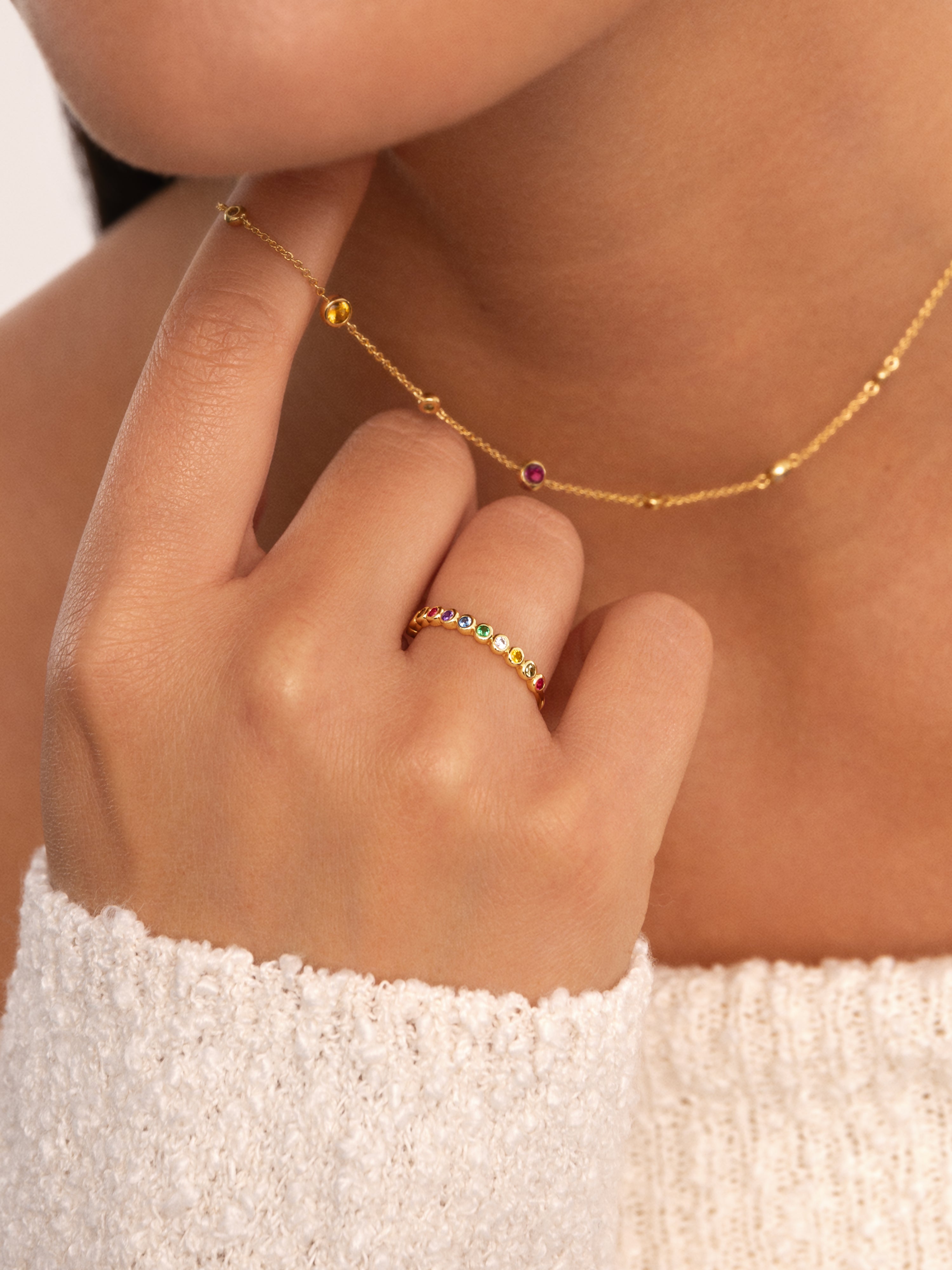 Anillo Orbit Baño Oro