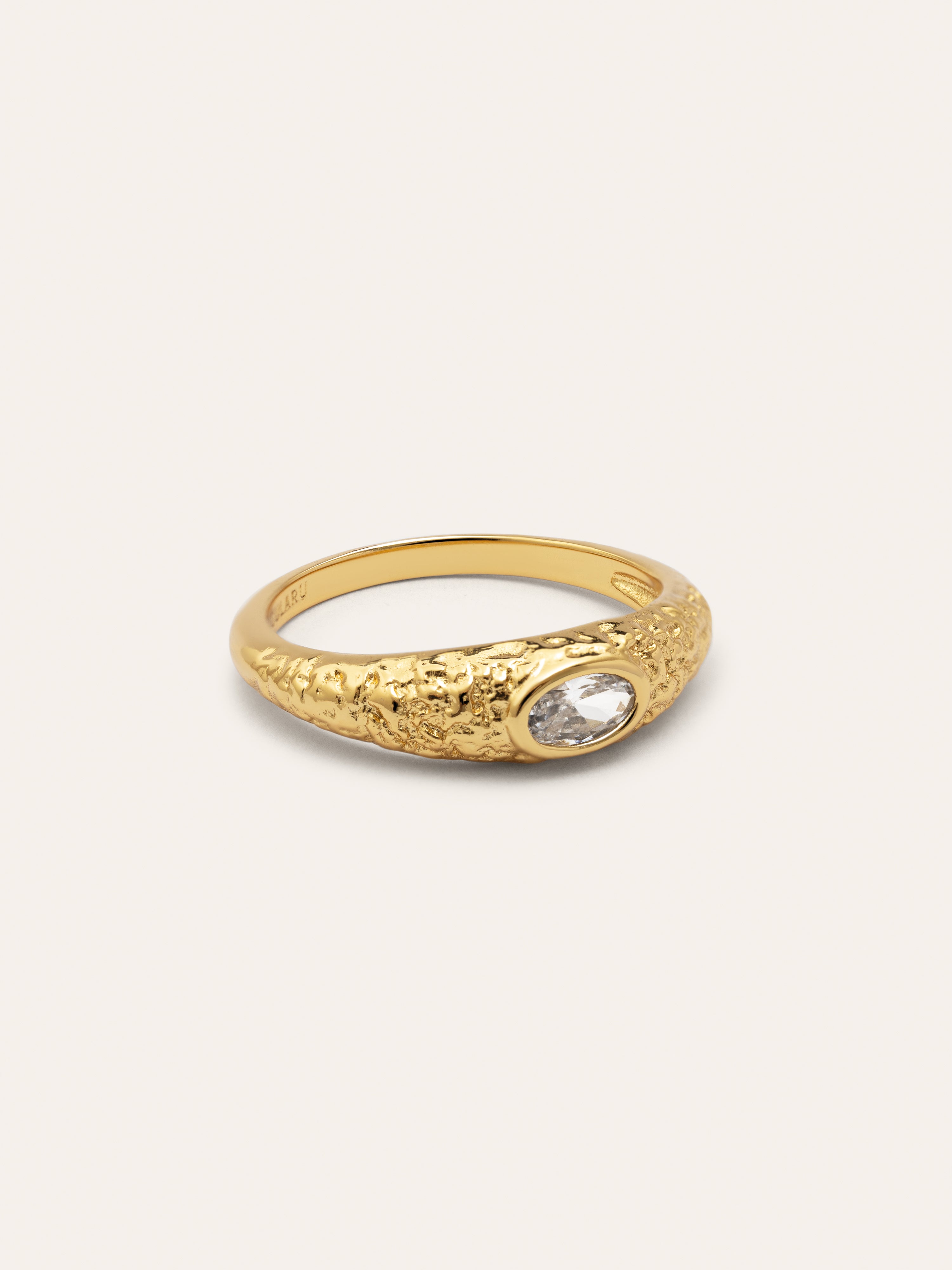 Organic River Stainless Steel Gold Ring