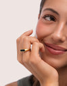 Proa Black Steel Gold-Plated Ring