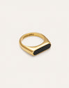 Proa Black Steel Gold-Plated Ring