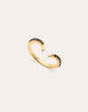 Anillo Peak Scarlett Black Plata Baño Oro