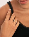 Anillo Peak Scarlett Spark Plata Baño Oro