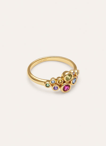 Rainbow Bubbles Gold Ring