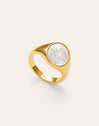 Anillo Rosa de Los Vientos Nácar Baño Oro