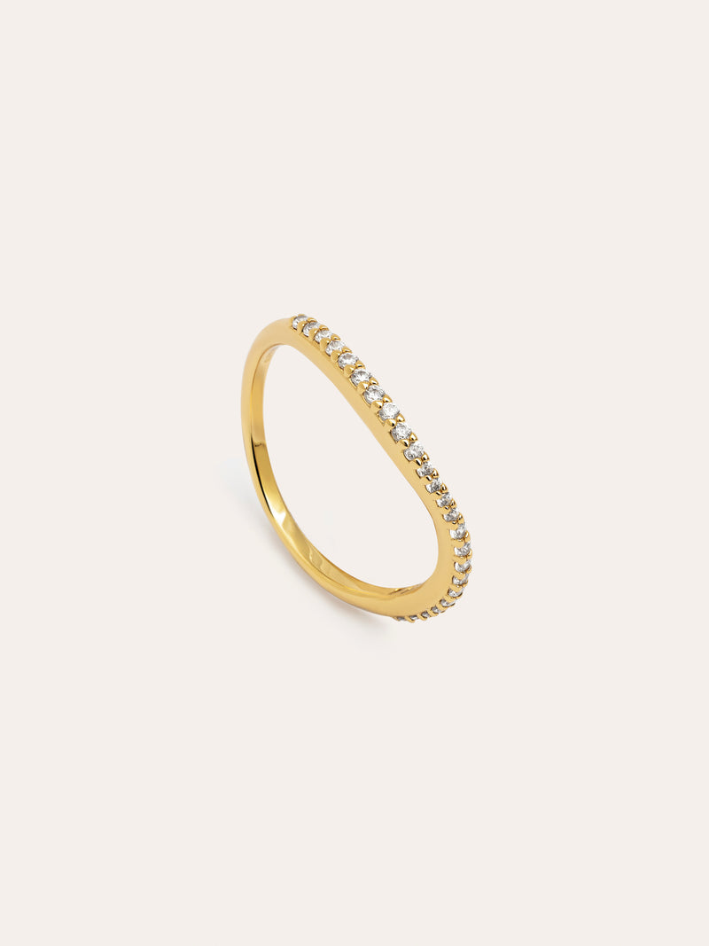 Anillo Fino Scarlett Blanco Baño Oro