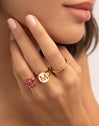 Buganvilla Raspberry Ring, Rose Gold Plated