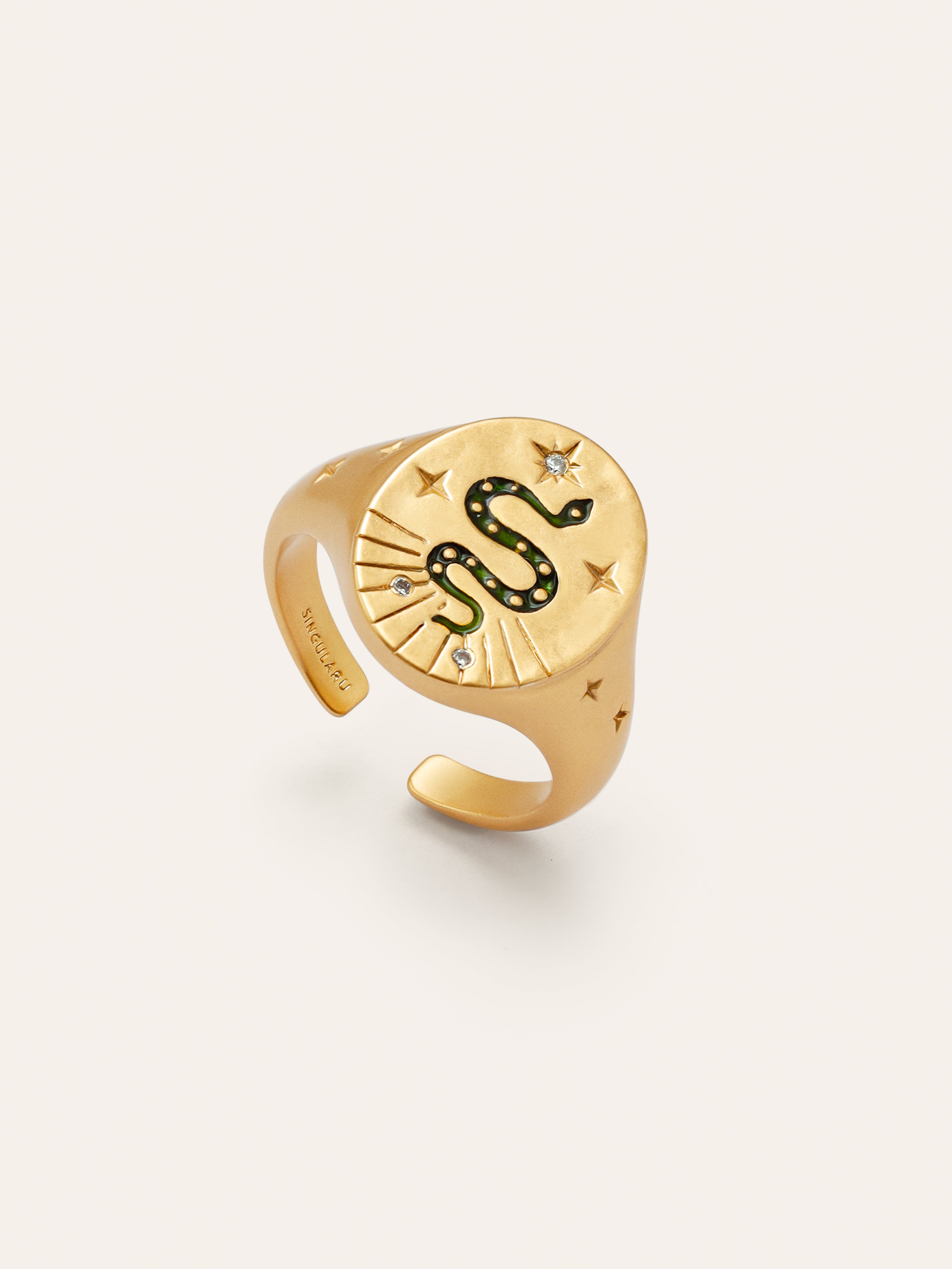 Anillo Mystic Serpiente Baño Oro