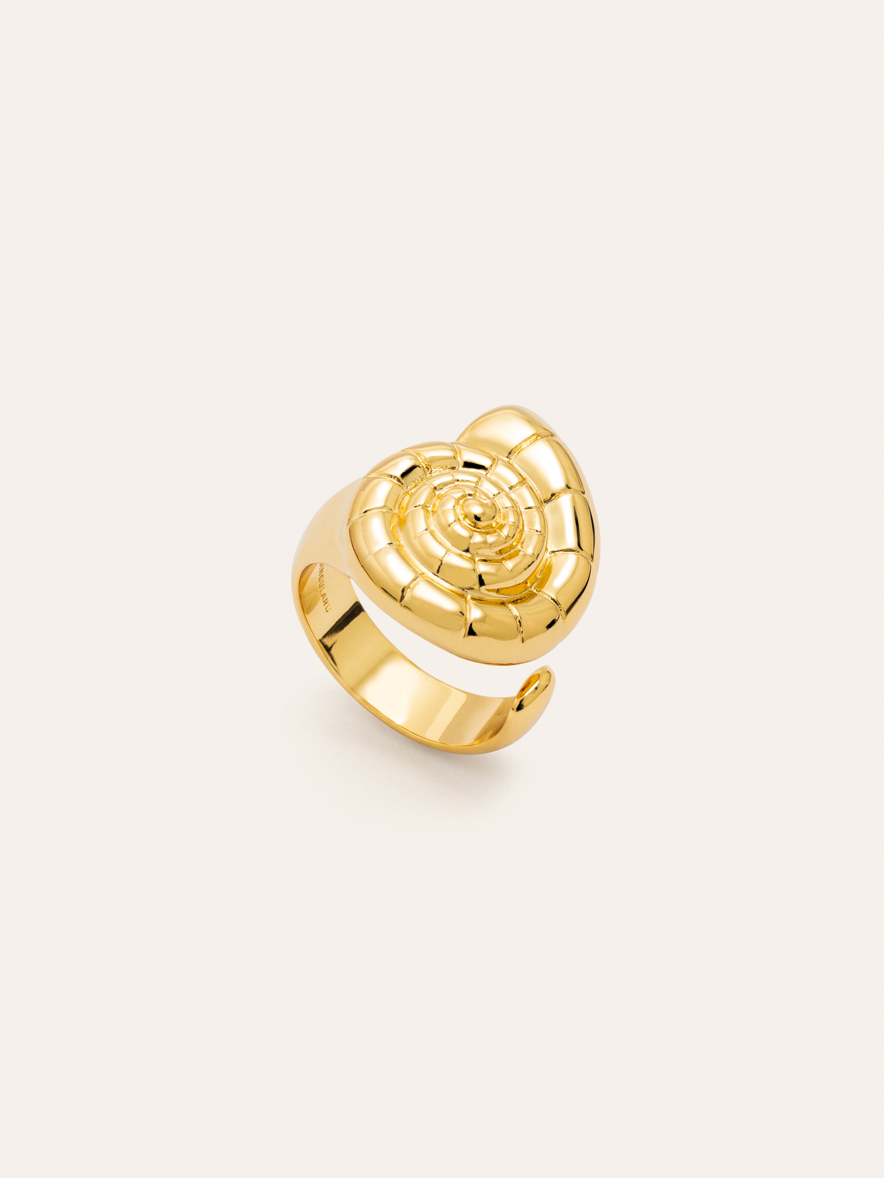 Anillo Snail Shell Baño Oro