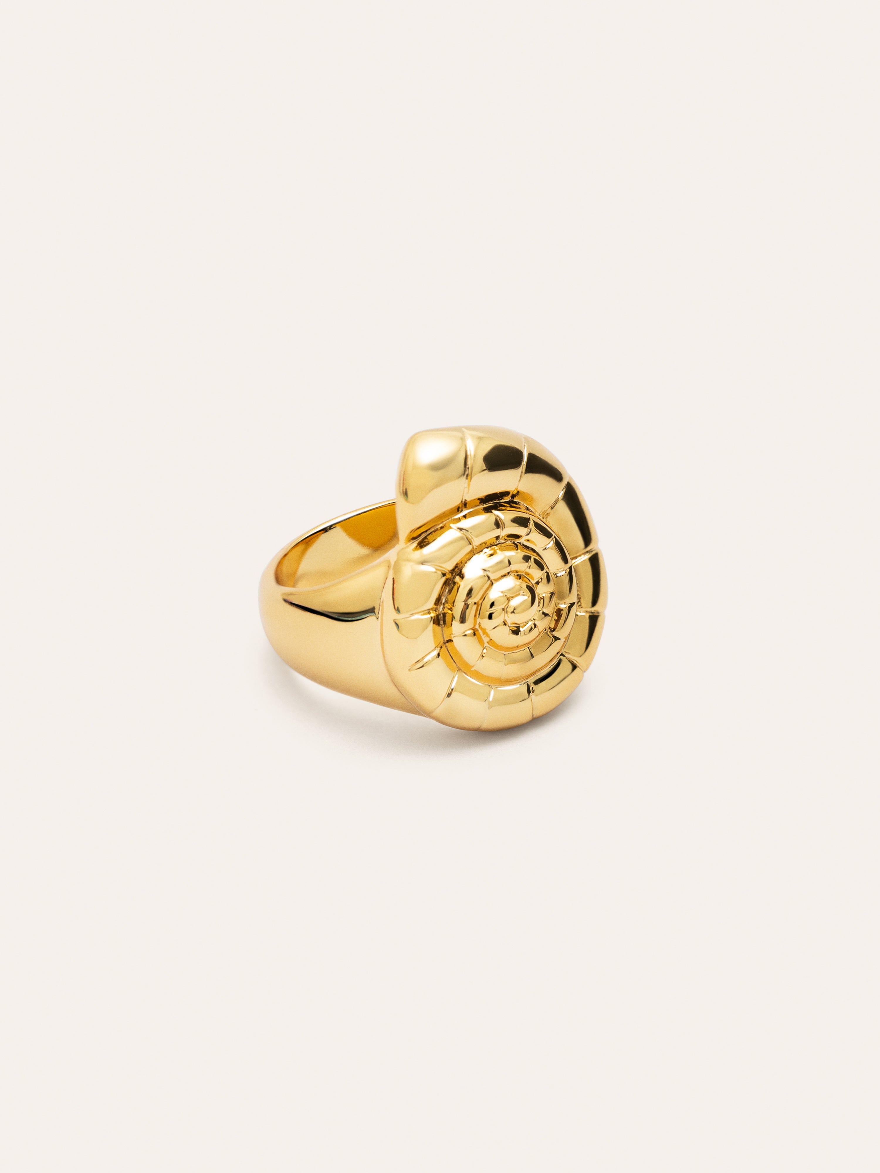 Anillo Snail Shell Baño Oro