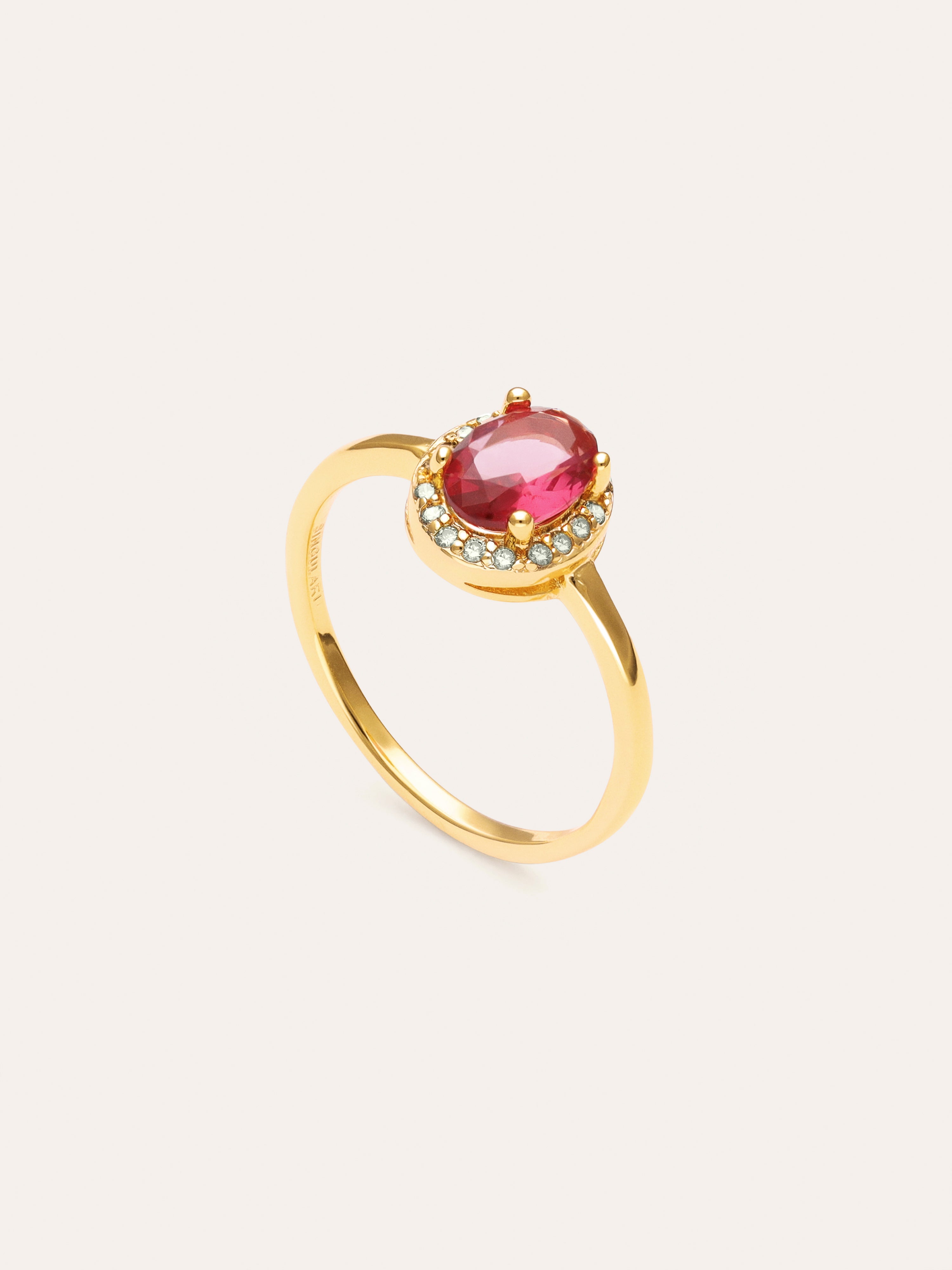 Strawberry Colors Gold-Plated Ring