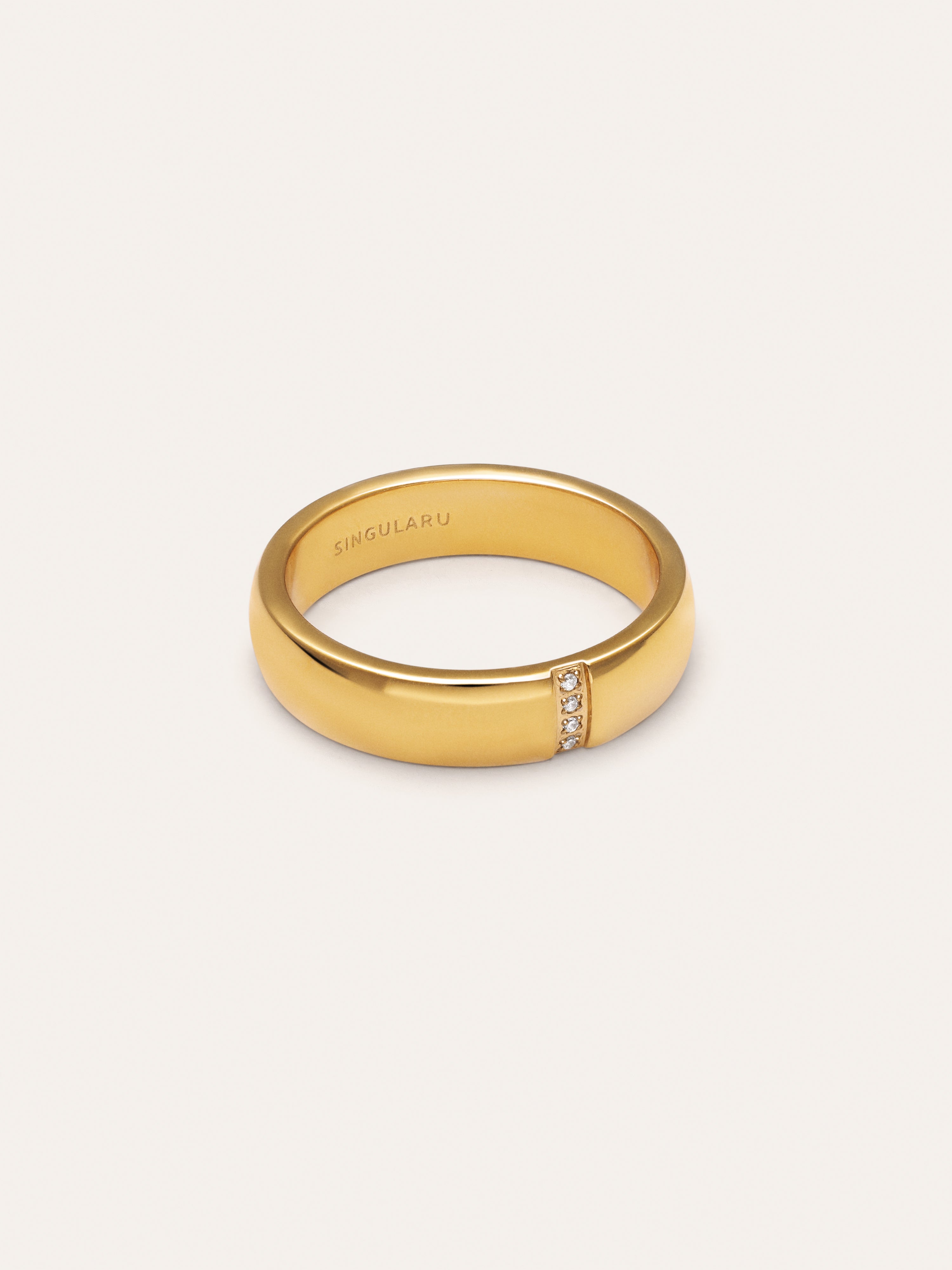 Starla Sparks Stainless Steel Gold Ring – SINGULARU
